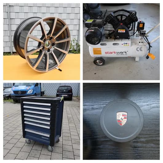 Lagerbereinigung eines Fahrzeugaufbereiters: Autoteile - Zubehör  - Maschinen -  Vintage (teilw. ohne MwSt.-Ausweis)