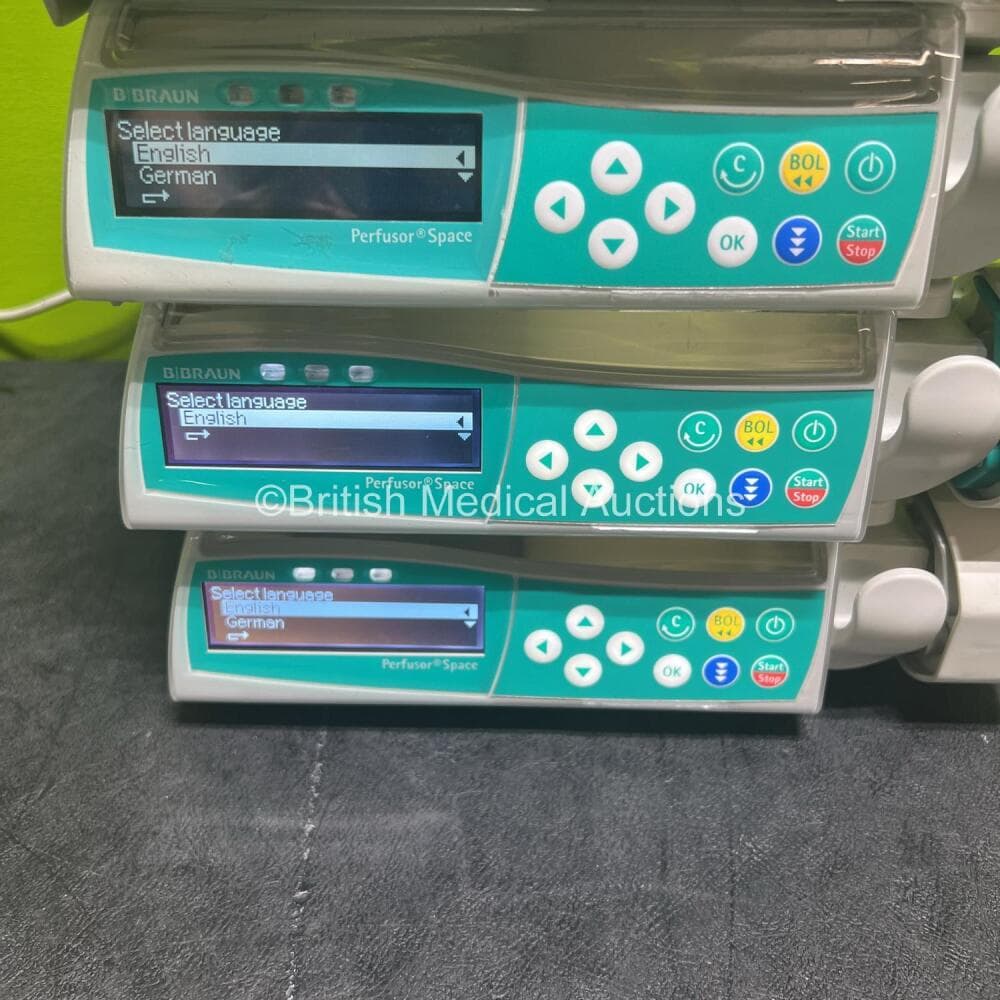 5 x B.Braun Perfusor Space Syringe Pumps Including 4 x NiMH Batteries (Powers up) **RI** - image 3
