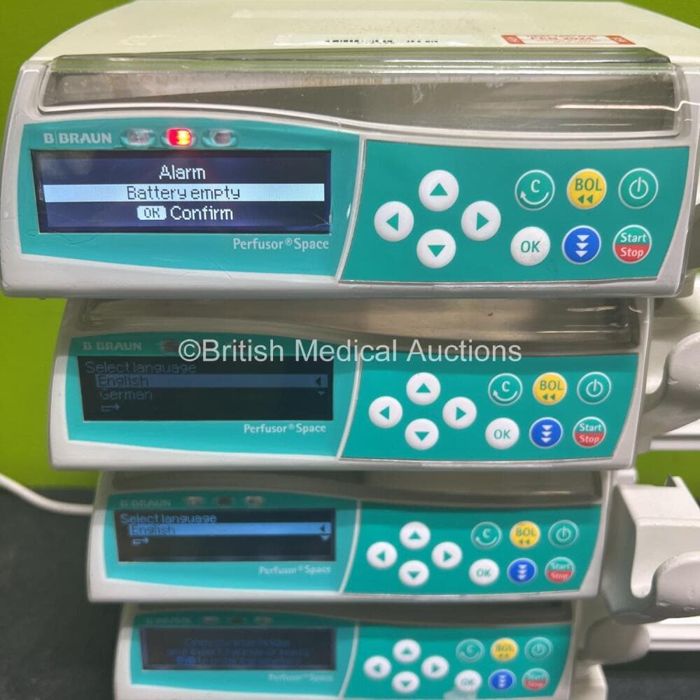 5 x B.Braun Perfusor Space Syringe Pumps Including 3 x NiMH Batteries (Powers up) **RI** - image 3