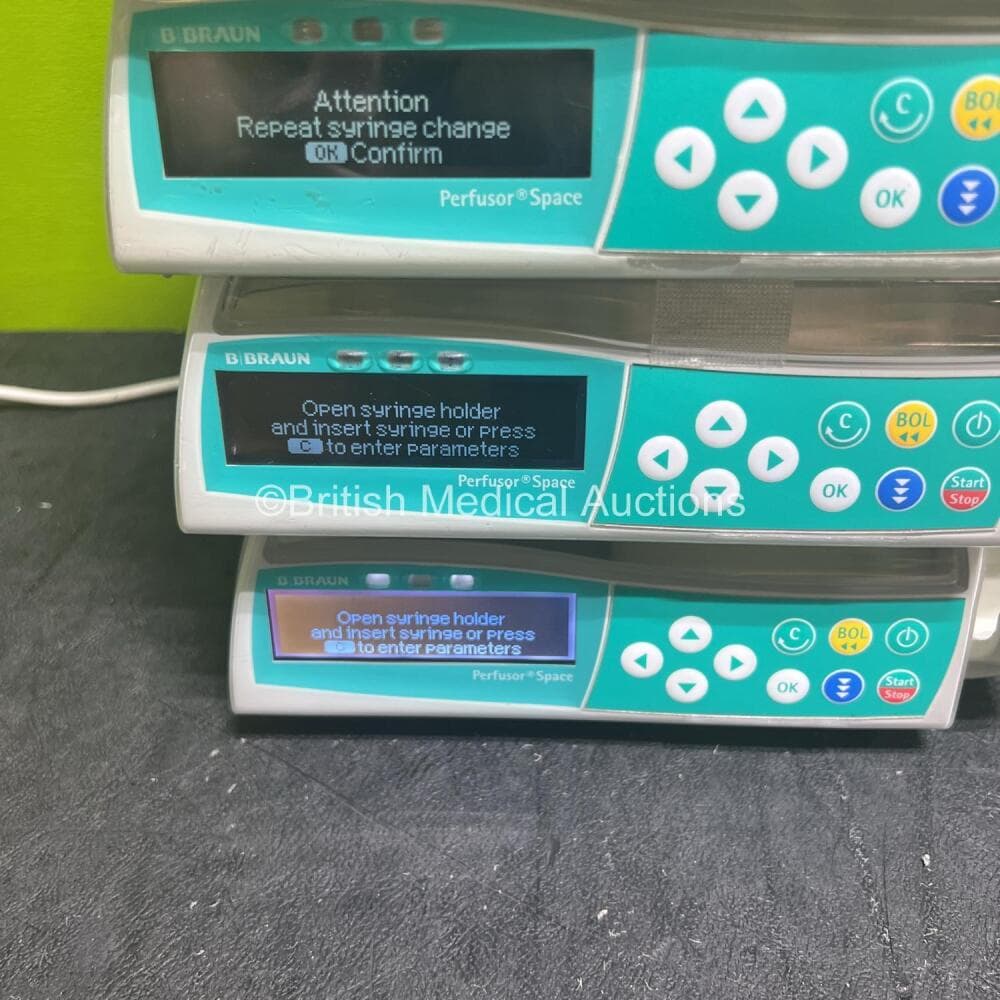 5 x B.Braun Perfusor Space Syringe Pumps Including 3 x NiMH Batteries (Powers up) **RI** - image 2