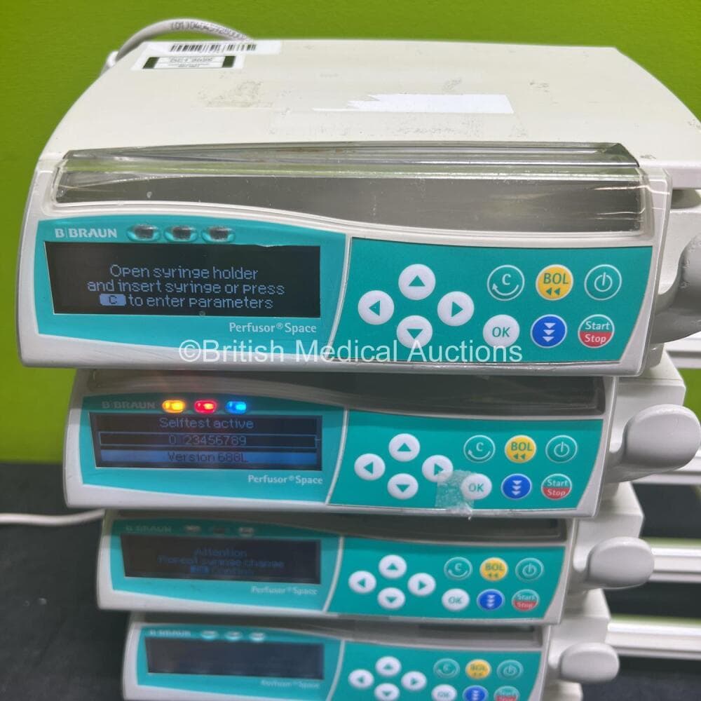 5 x B.Braun Perfusor Space Syringe Pumps Including 3 x NiMH Batteries (Powers up) **RI** - image 3