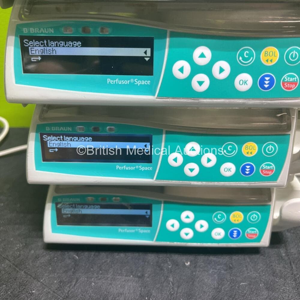 5 x B.Braun Perfusor Space Syringe Pumps Including 3 x NiMH Batteries (Powers up) **RI** - image 2