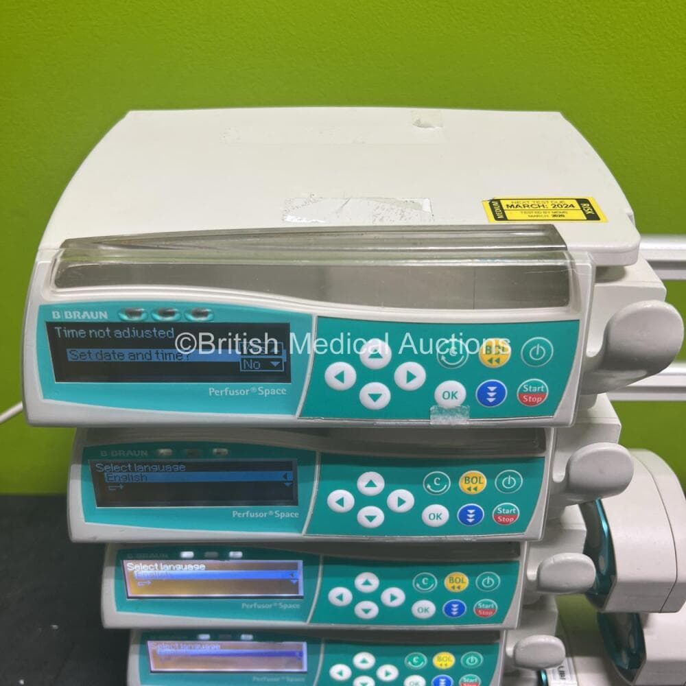 5 x B.Braun Perfusor Space Syringe Pumps Including 3 x NiMH Batteries (Powers up) **RI** - image 2