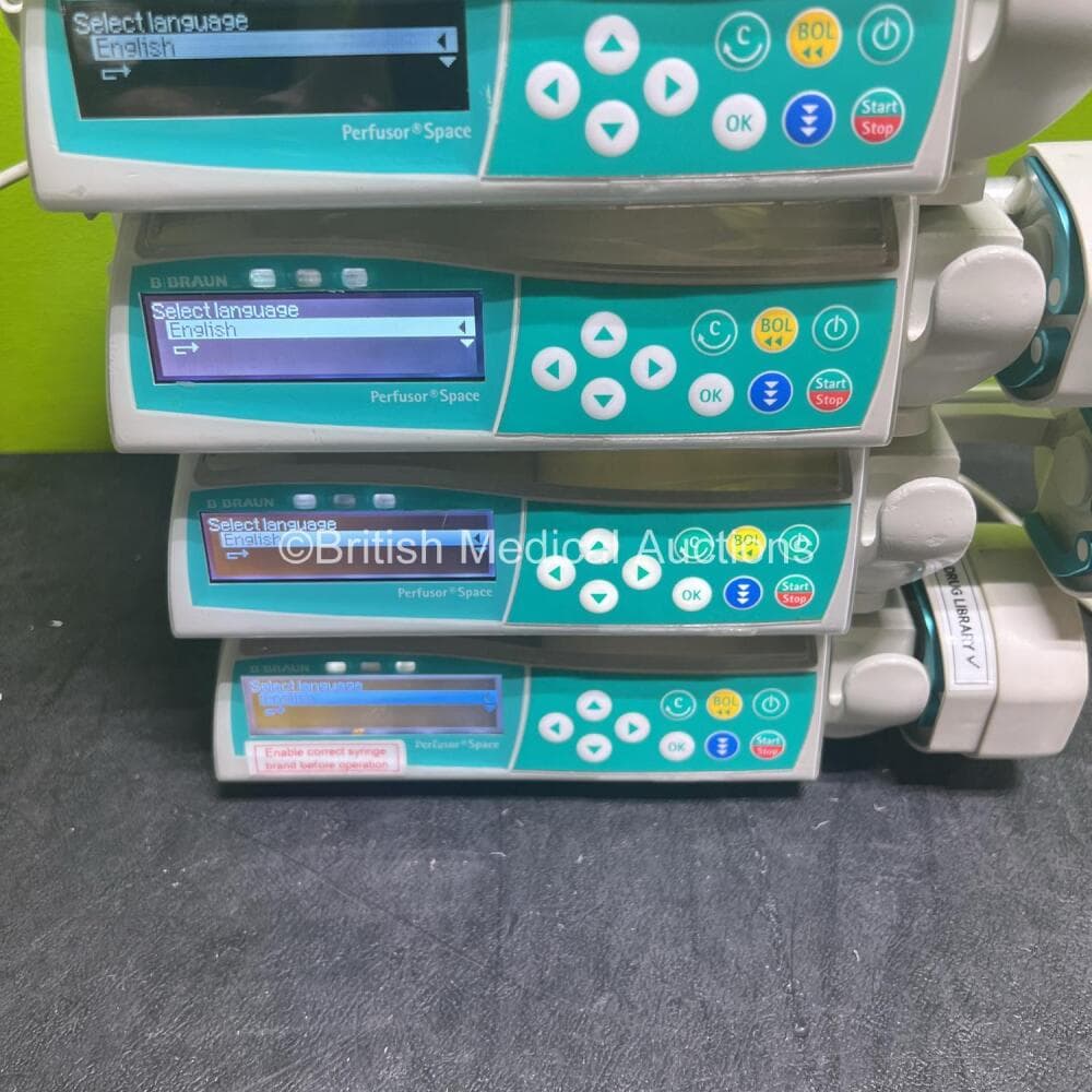 5 x B.Braun Perfusor Space Syringe Pumps Including 3 x NiMH Batteries (Powers up) **RI** - image 3