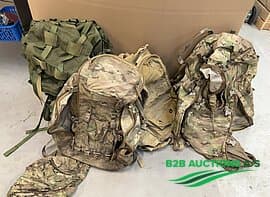 2 pallets with various backpacks