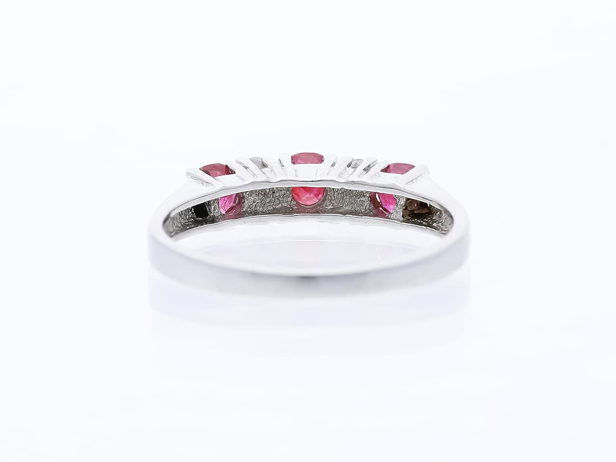 Ring+0,70+ct.+Rubine,+Diamanten+585+Weißgold+14+Karat - image 4