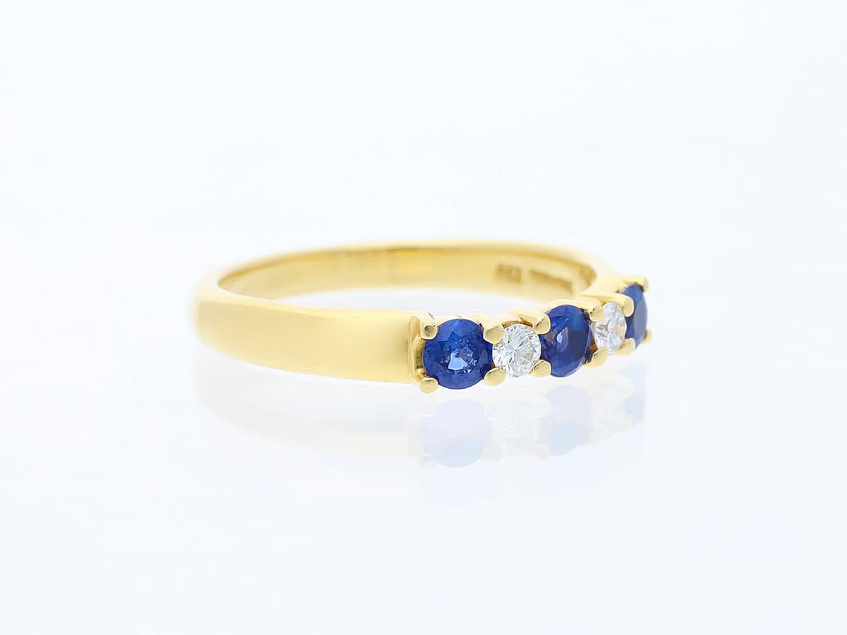 Tiffany+&+Co.+Ring+0,56+ct.+Diamanten,+Saphire+750+Gelbgold+18+Karat - image 3