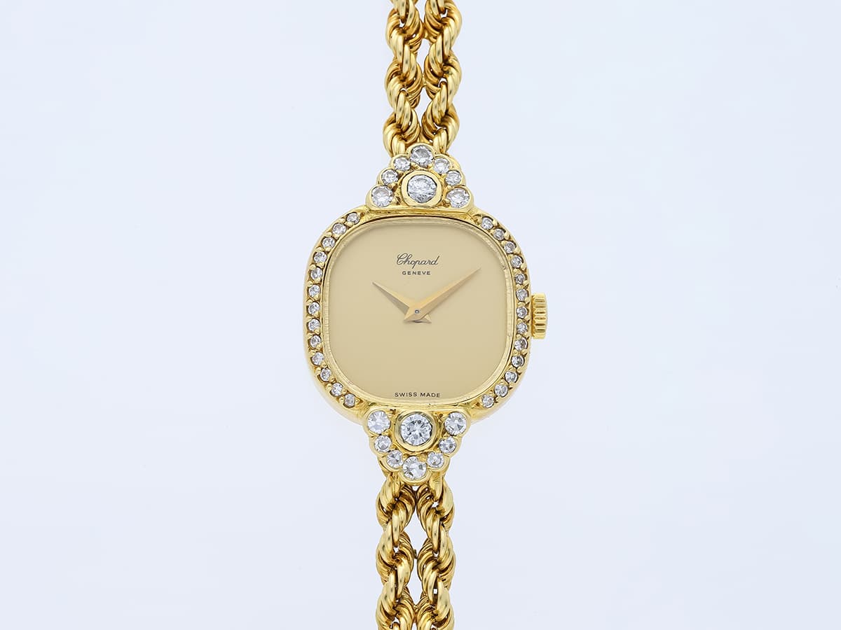 Chopard+Damen+Uhr+Diamanten+750+Gelbgold+18+Karat+Chopard+Zertifikat+&+Box