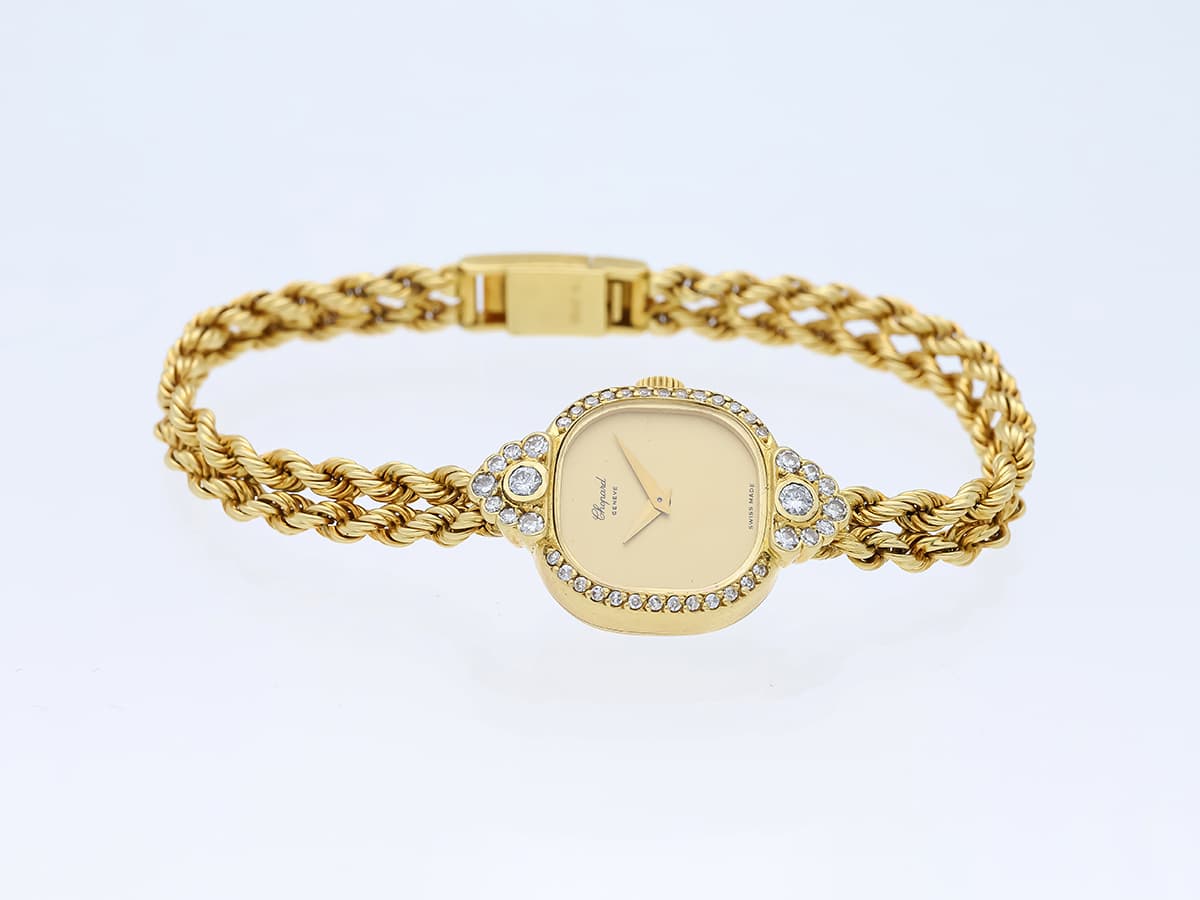 Chopard+Damen+Uhr+Diamanten+750+Gelbgold+18+Karat+Chopard+Zertifikat+&+Box - image 2