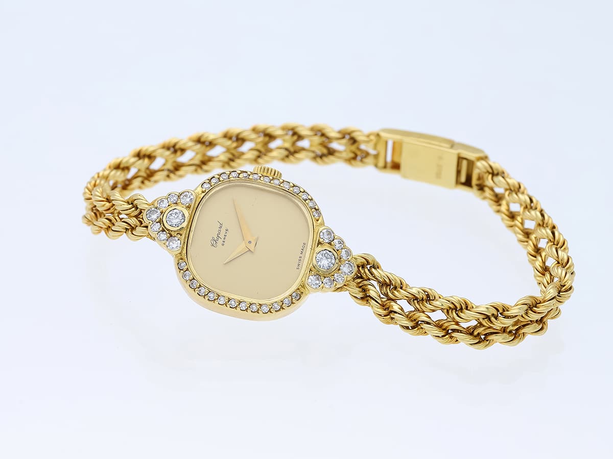 Chopard+Damen+Uhr+Diamanten+750+Gelbgold+18+Karat+Chopard+Zertifikat+&+Box - image 4