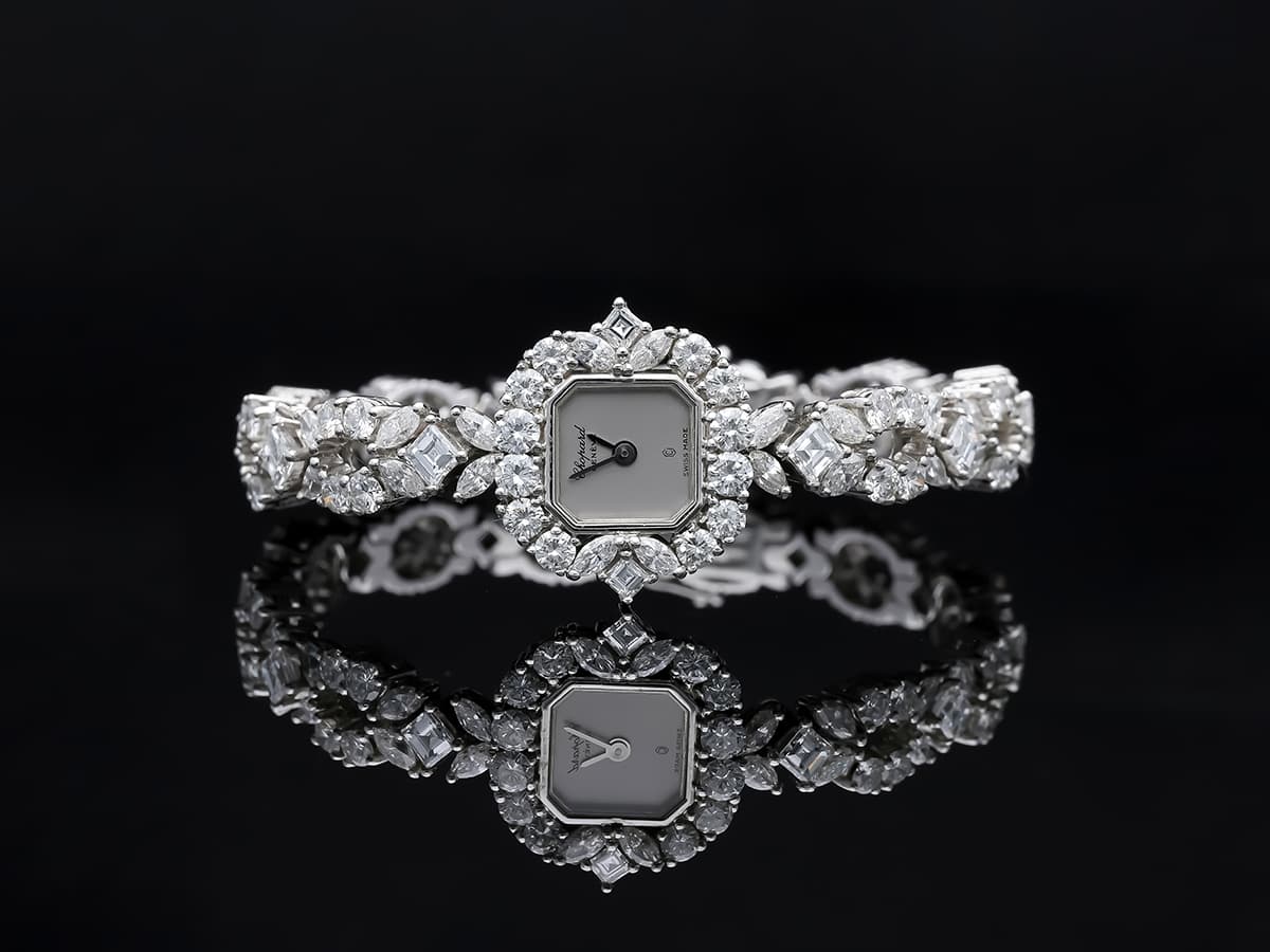 Chopard+Damen+Uhr+15,30+ct.+Diamanten+750+Weißgold+Chopard+Zertifikat+&+Box