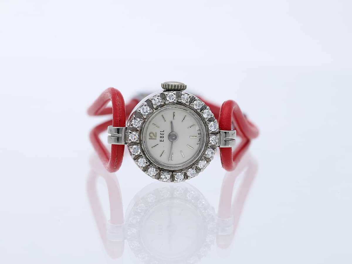 vintage+Ebel+Armbanduhr+0,50+ct.+Diamanten+750+Weißgold+18+Karat+mit+extra+Armband