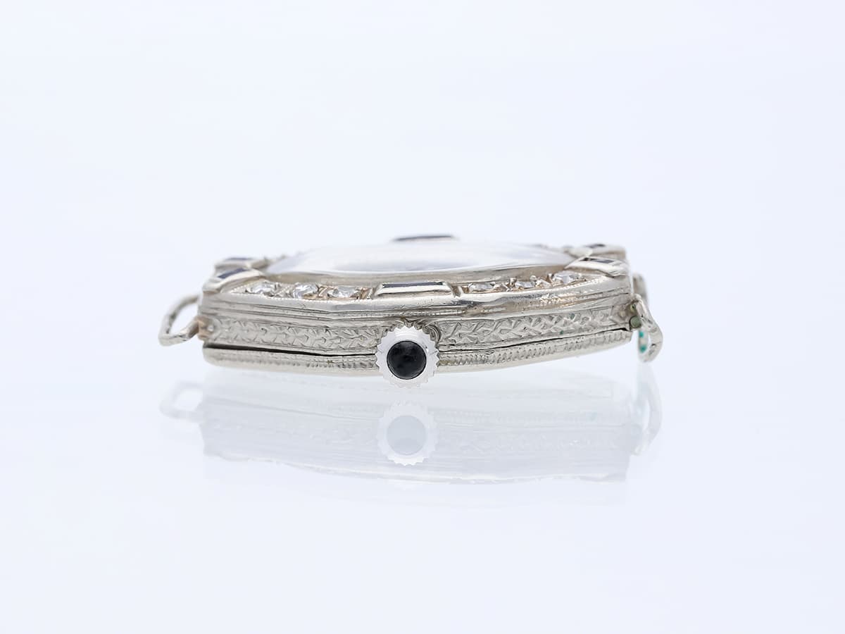 antike+Abra+Watch+Co.+Armbanduhr+0,60+ct.+Diamanten,+Saphire+900+Platin - image 5