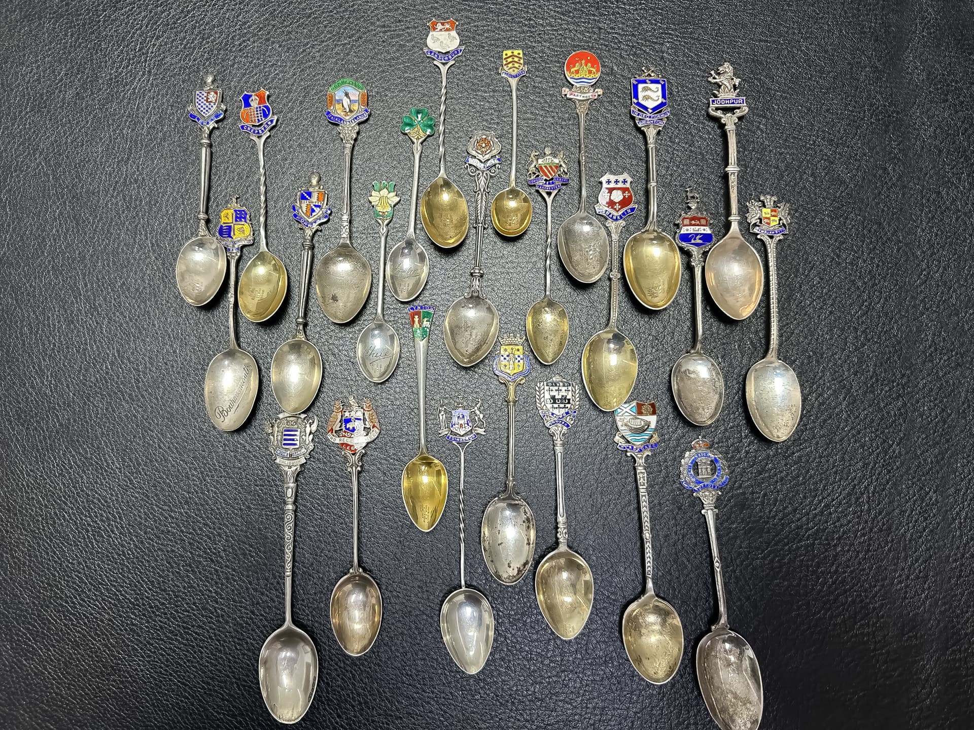 großes+Konvolut+von+insgesamt+25+kleinen+antiken+Löffel+aus+Silber