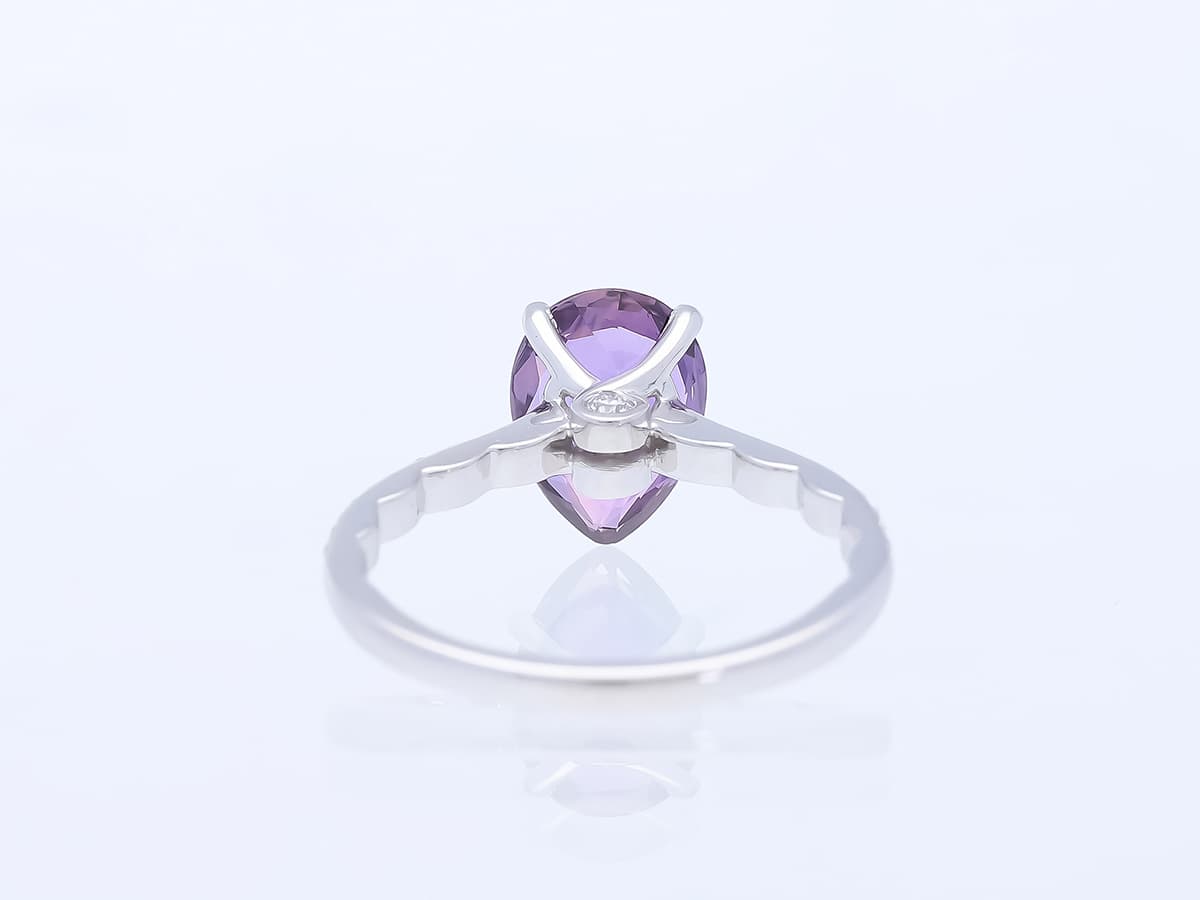 Ring+2,44+ct.+Saphir,+Diamanten+750+Weißgold+18+Karat+IGI+Zertifikat - image 4