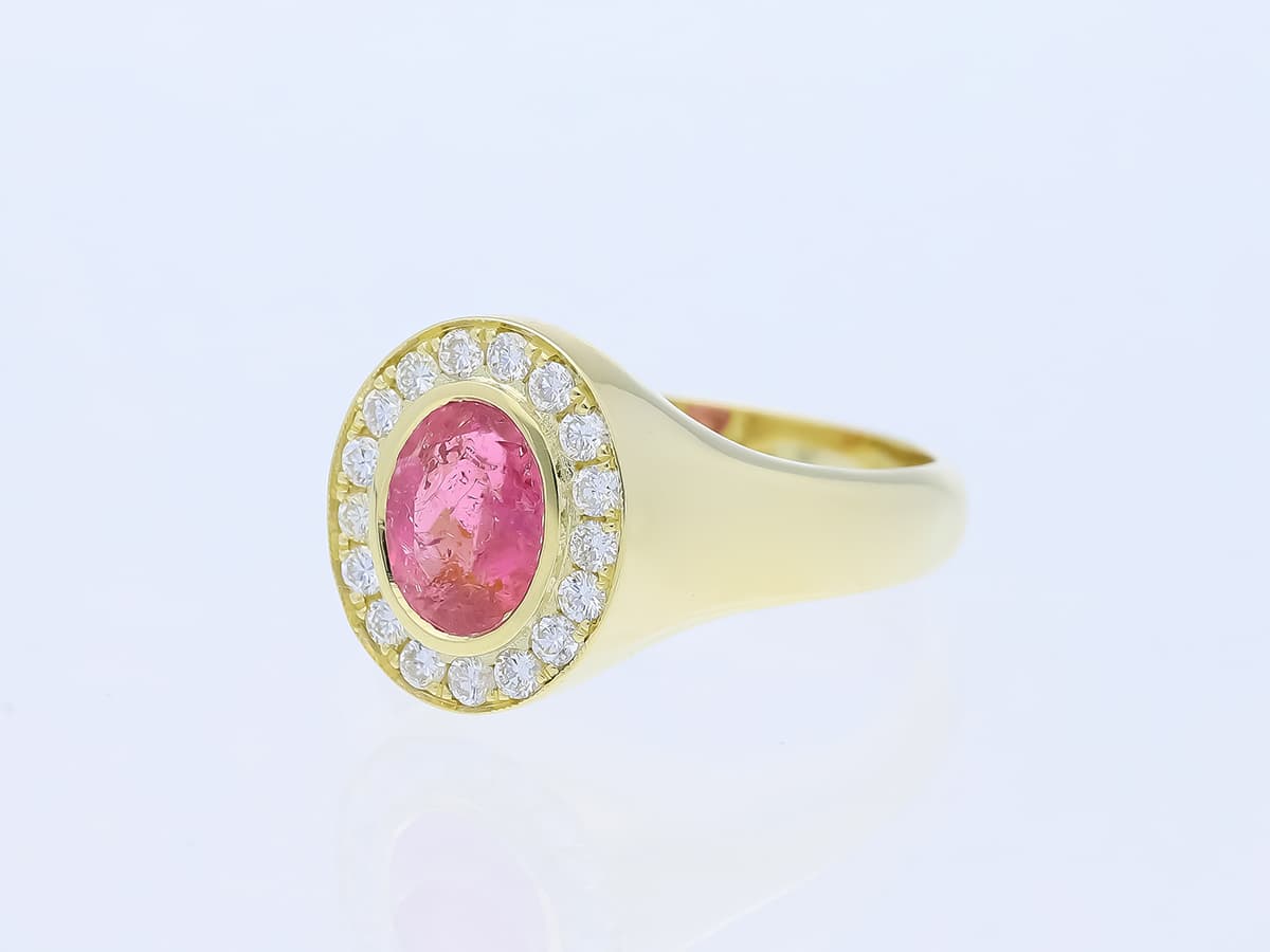 Ring+1,81+ct.+Turmalin,+Diamanten+585+Gelbgold+14+Karat+Neu+IGI+Zertifikat - image 3
