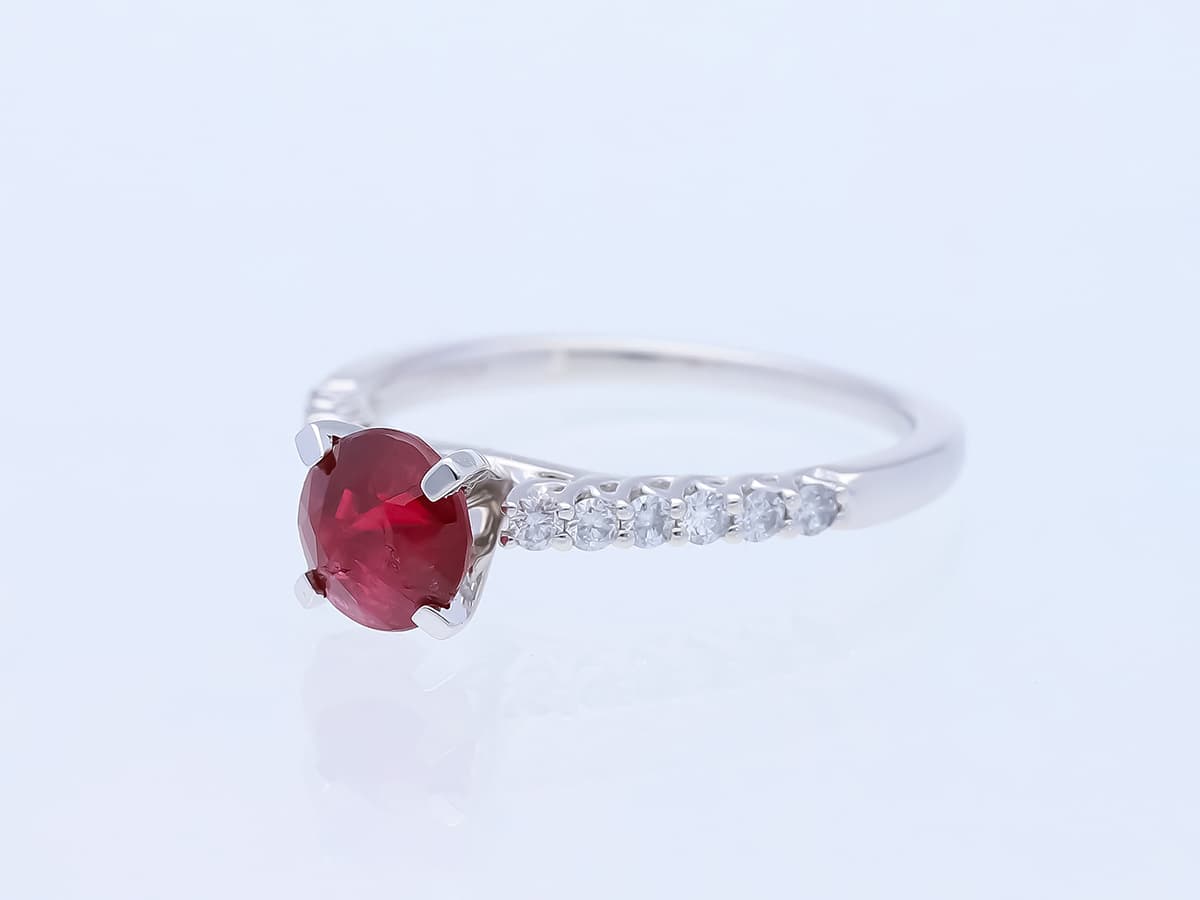 Ring+1,45+ct.+Spinell,+Diamanten+750+Weißgold+18+Karat+Neu+IGI+Zertifikat - image 3