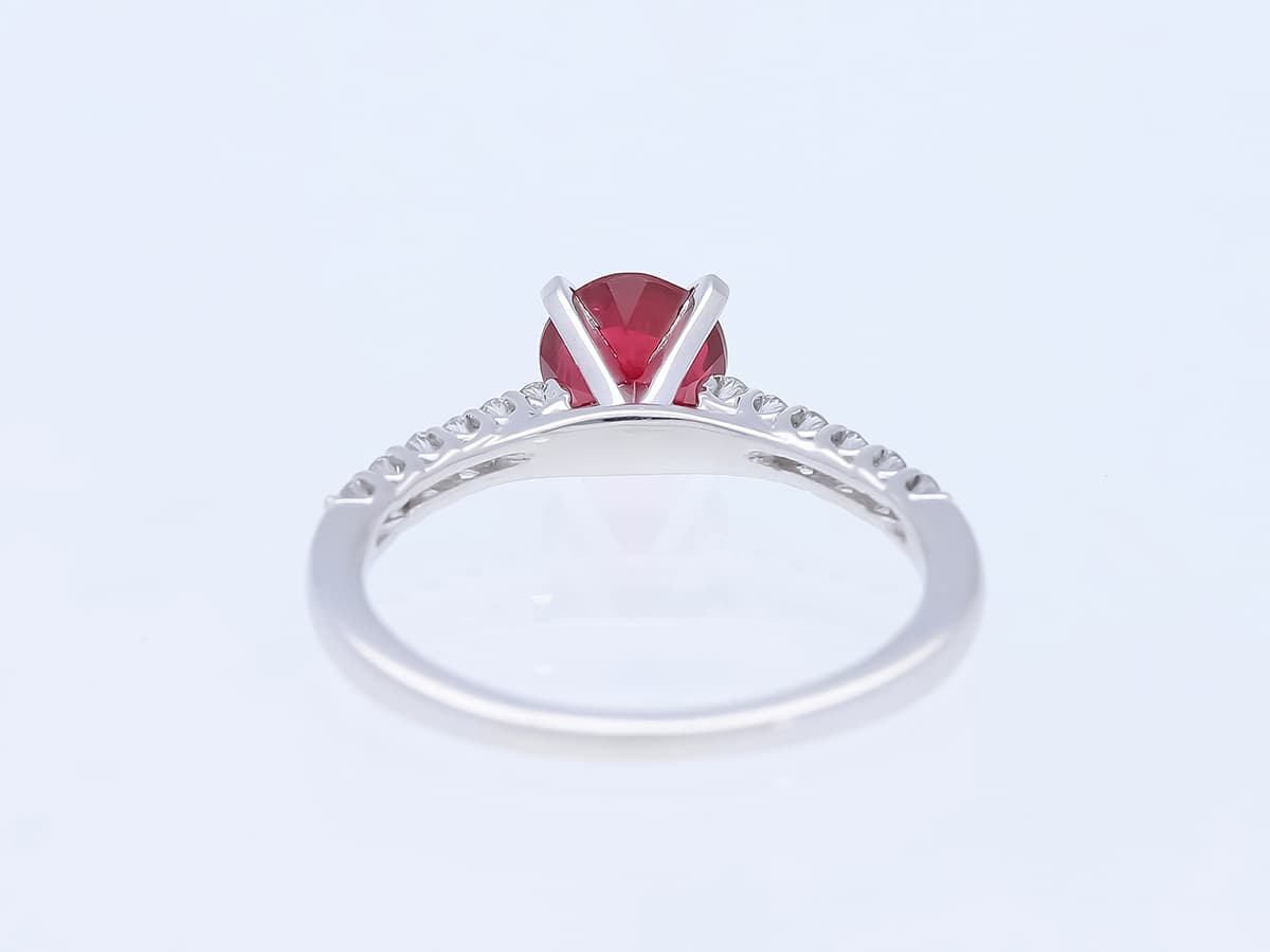 Ring+1,45+ct.+Spinell,+Diamanten+750+Weißgold+18+Karat+Neu+IGI+Zertifikat - image 4
