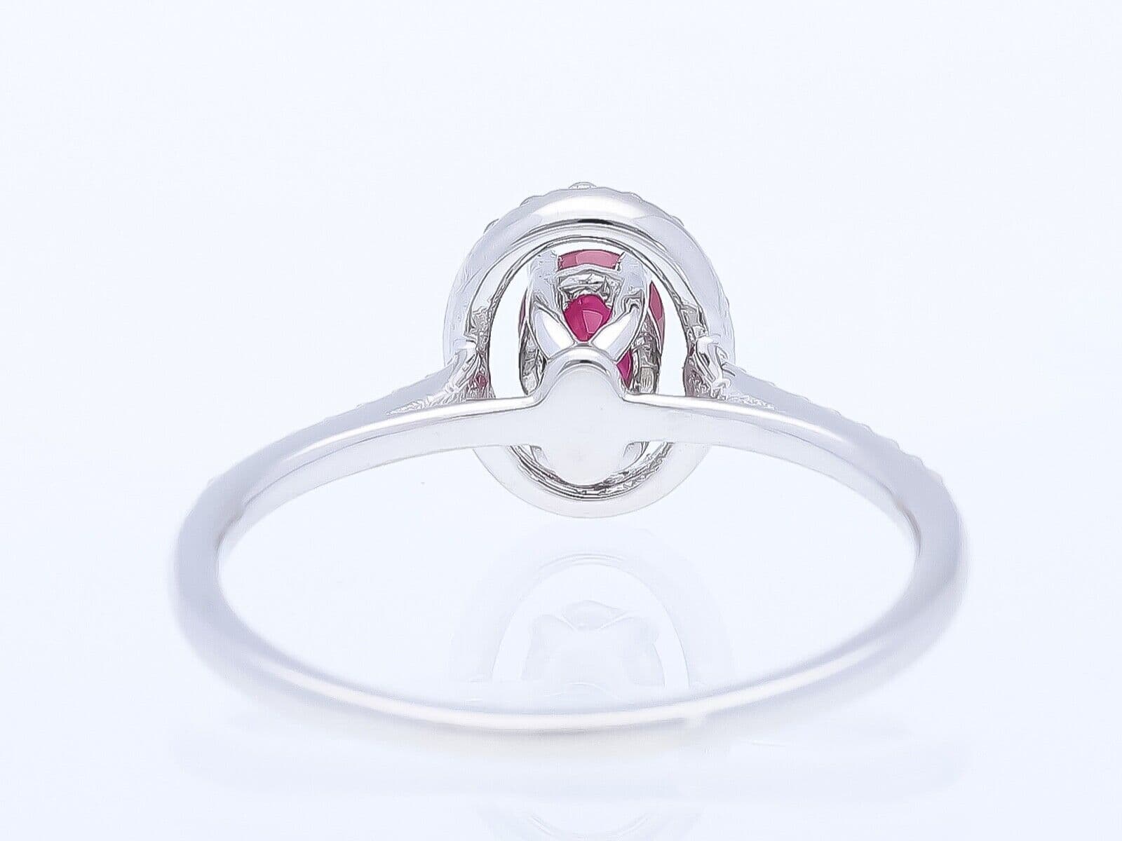 Ring+0,63+ct.+Rubin,+Diamanten+750+Weißgold+18+Karat+IGI+Zertifikat - image 5