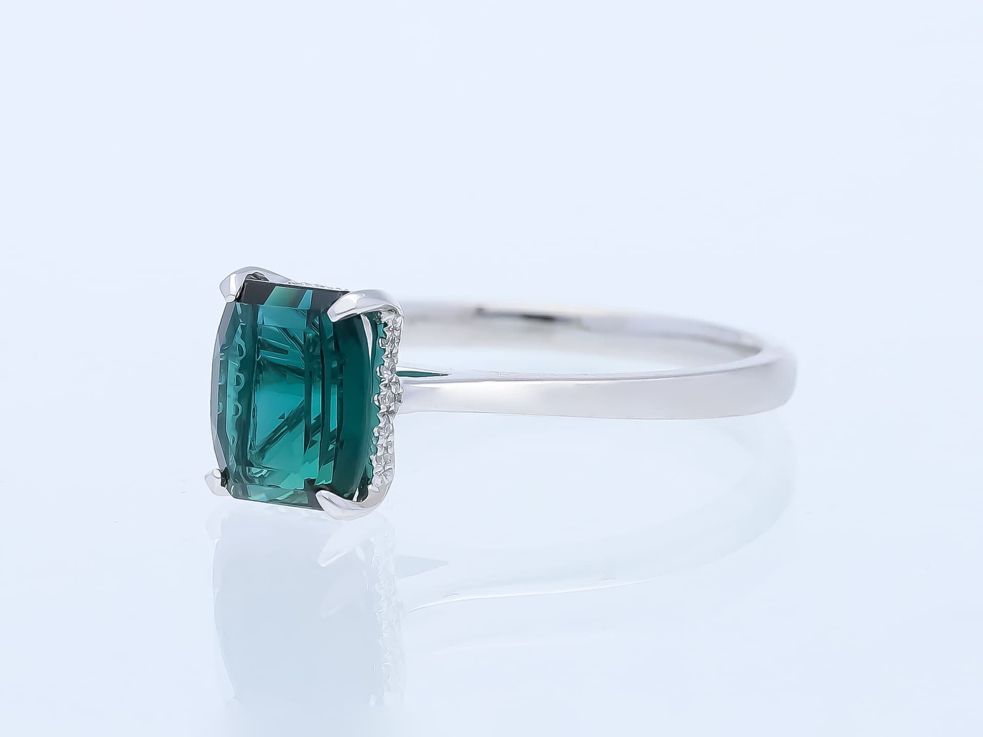 Ring+1,88+ct.+Turmalin,+Diamanten+750+Weißgold+18+Karat+IGI+Zertifikat - image 2