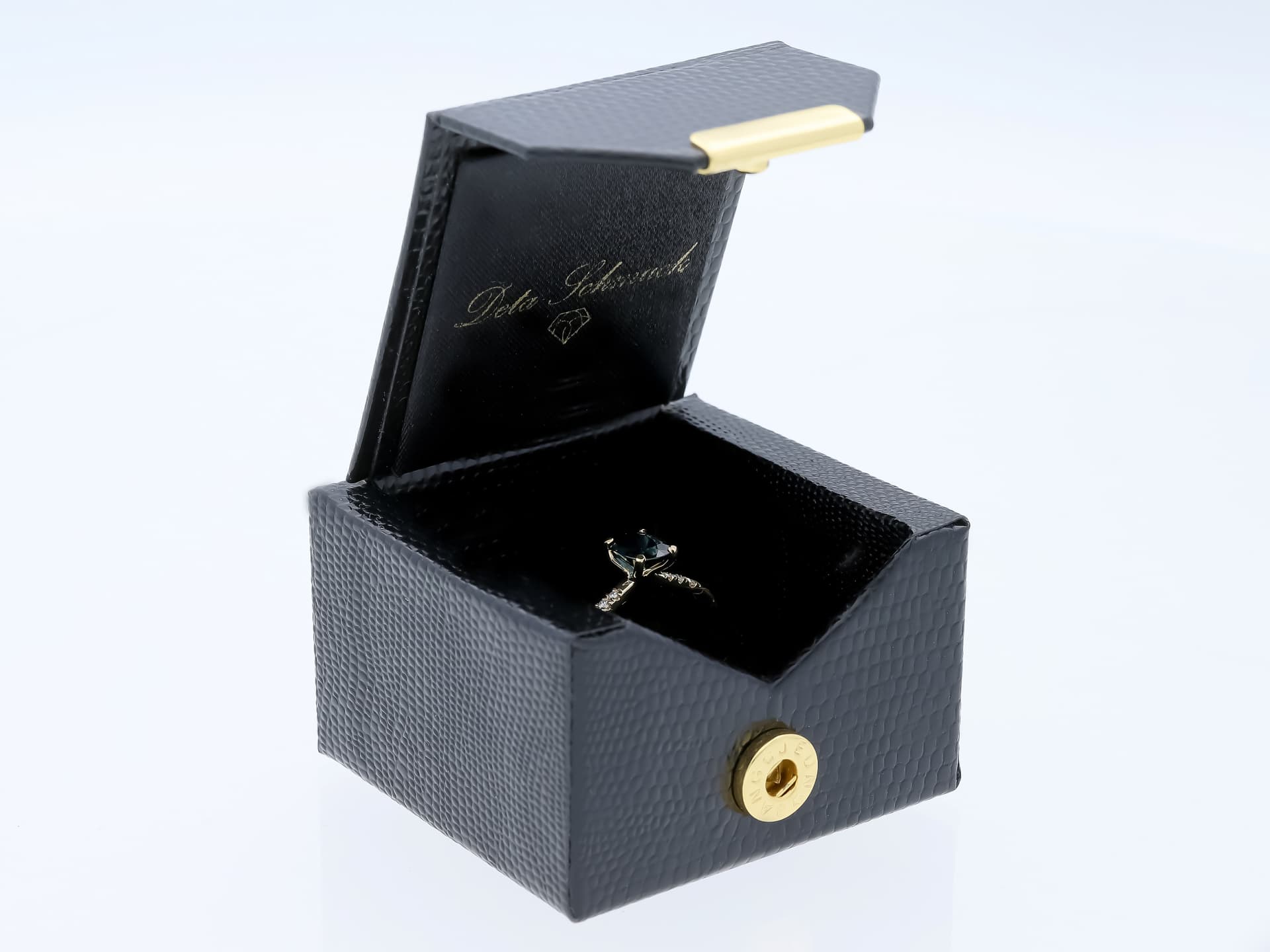 Ring+1,12+ct.+Saphir,+Diamanten+750+Gelbgold+18+Karat+IGI+Zertifikat - image 5