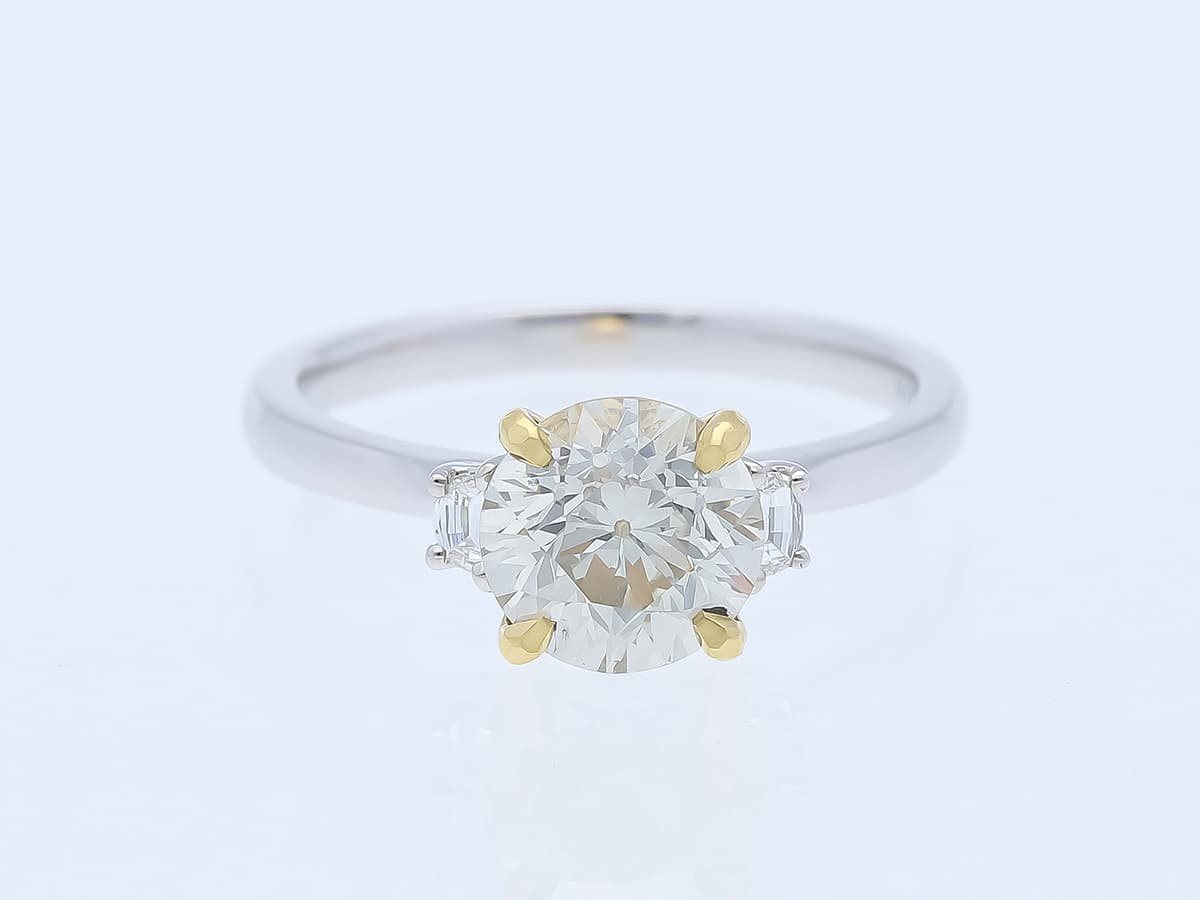 Ring+1,74+ct.+Diamant+750+Bicolor+18+Karat+Neu+IGI+Zertifikat