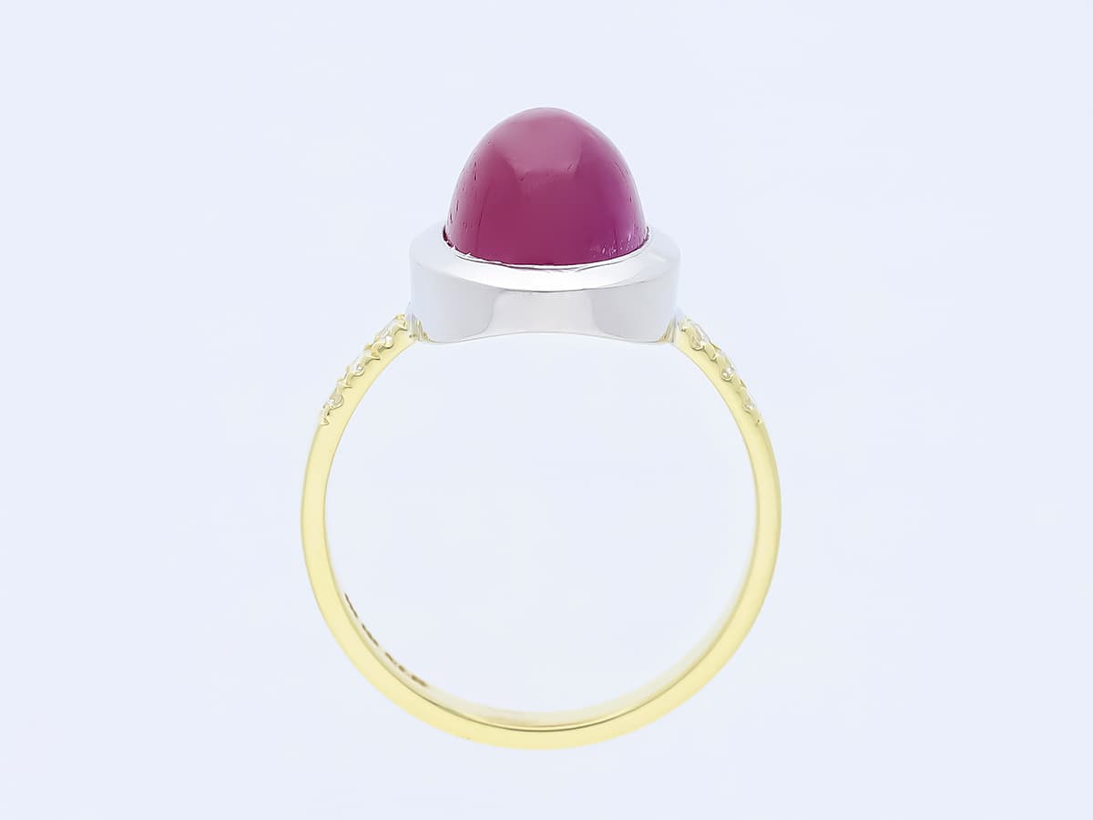 Ring+5,65+ct.+Rubin,+Diamanten+585+Gelbgold+14+Karat,+925+Silber+Neu+IGI+Zertifikat - image 5