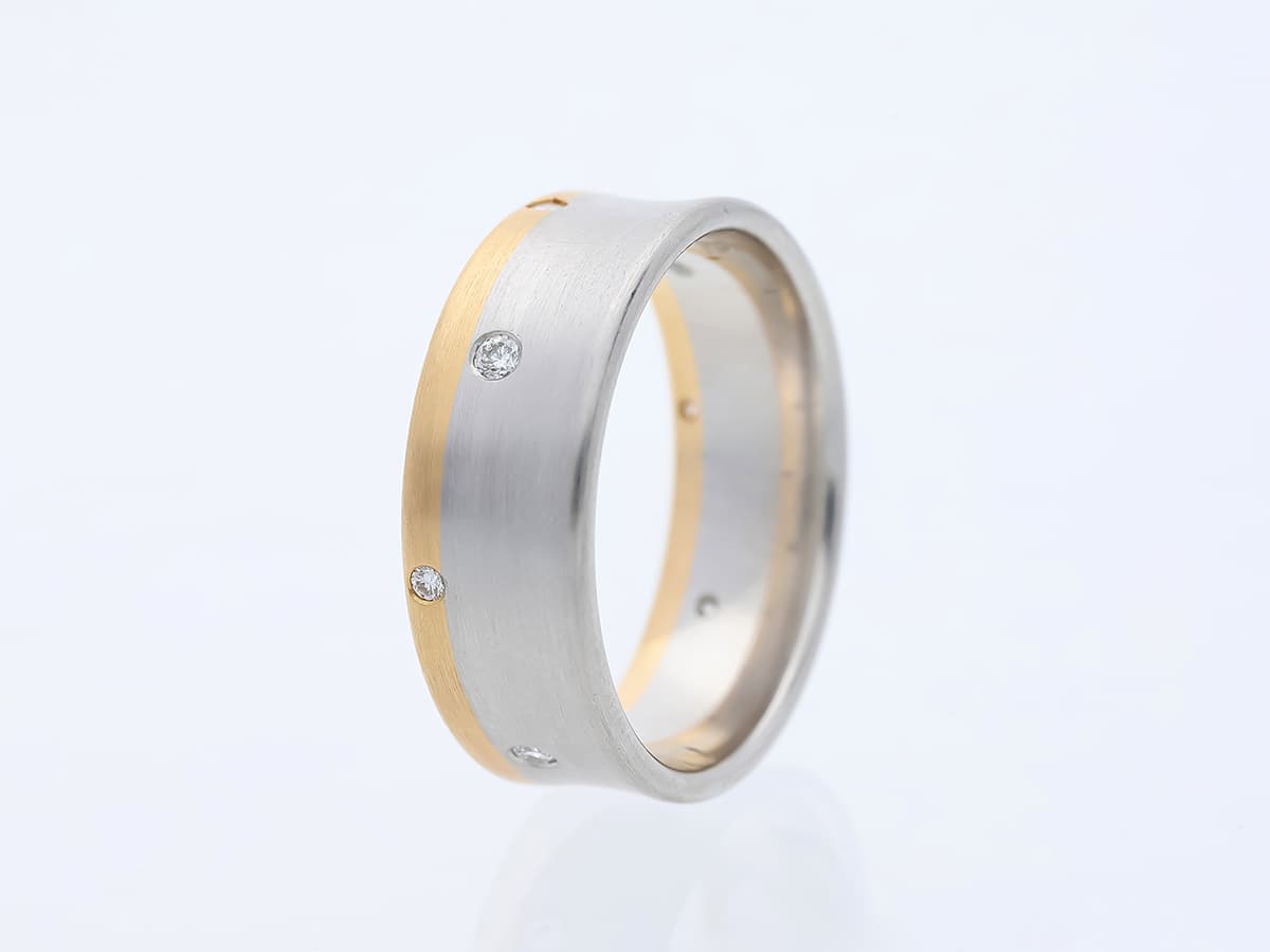 Ring+mit+Diamanten+950+Platin,+750+Gelbgold+18+Karat - image 2