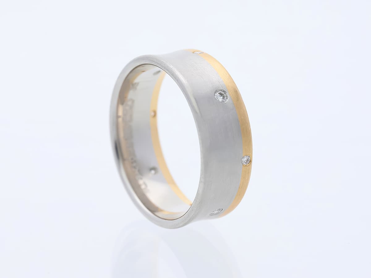 Ring+mit+Diamanten+950+Platin,+750+Gelbgold+18+Karat - image 3