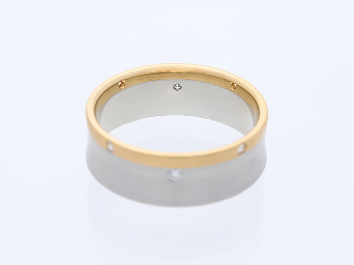 Ring+mit+Diamanten+950+Platin,+750+Gelbgold+18+Karat - image 4