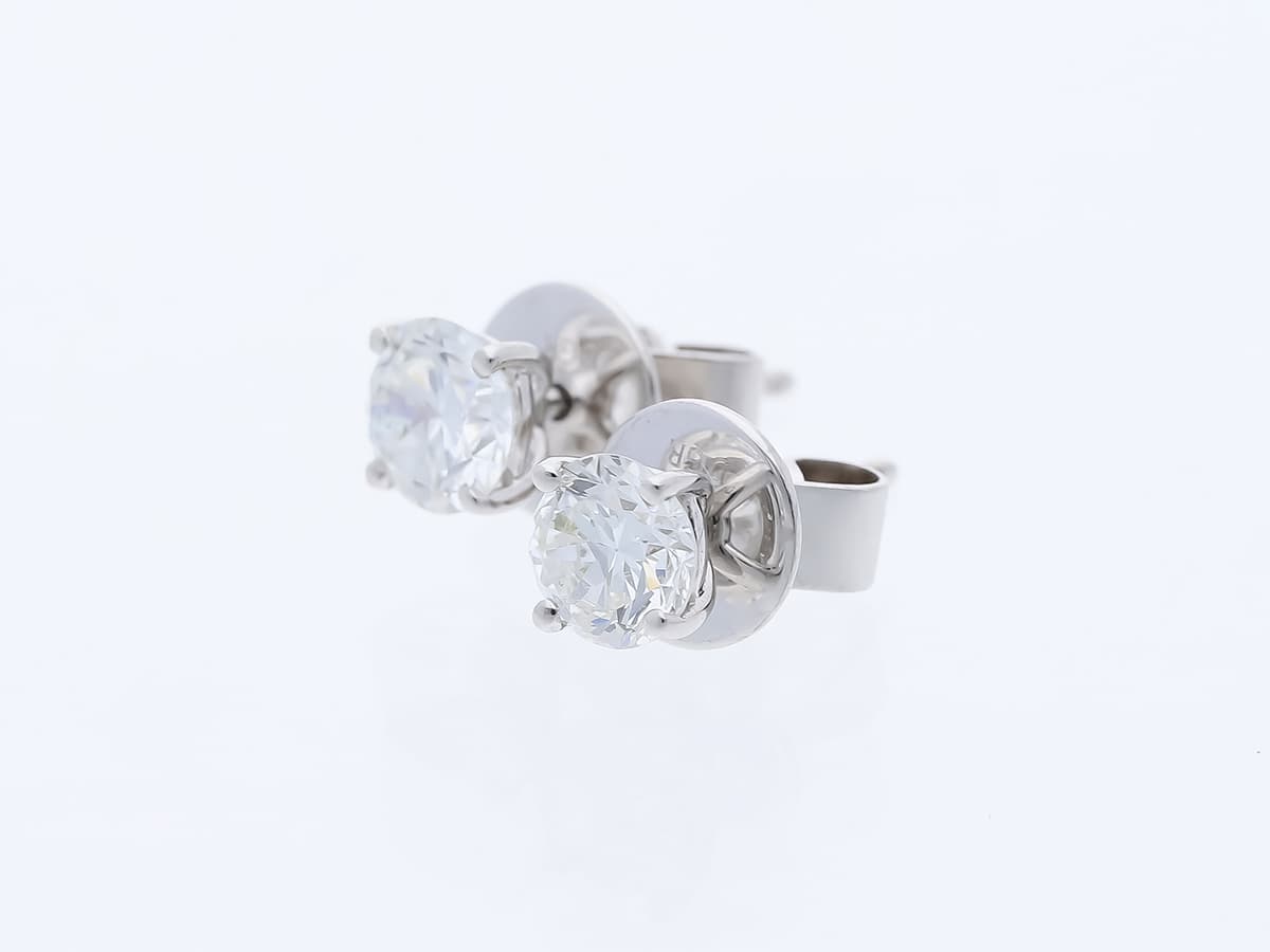 Ohrstecker+0,80+ct.+Diamanten+585+Weißgold+14+Karat+Neu+IGI+Zertifikat - image 2