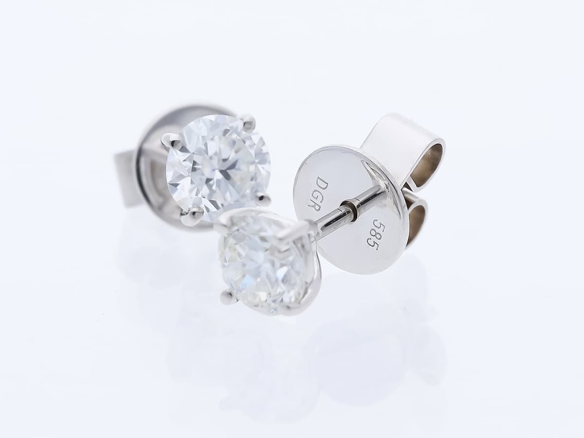 Ohrstecker+0,80+ct.+Diamanten+585+Weißgold+14+Karat+Neu+IGI+Zertifikat - image 4