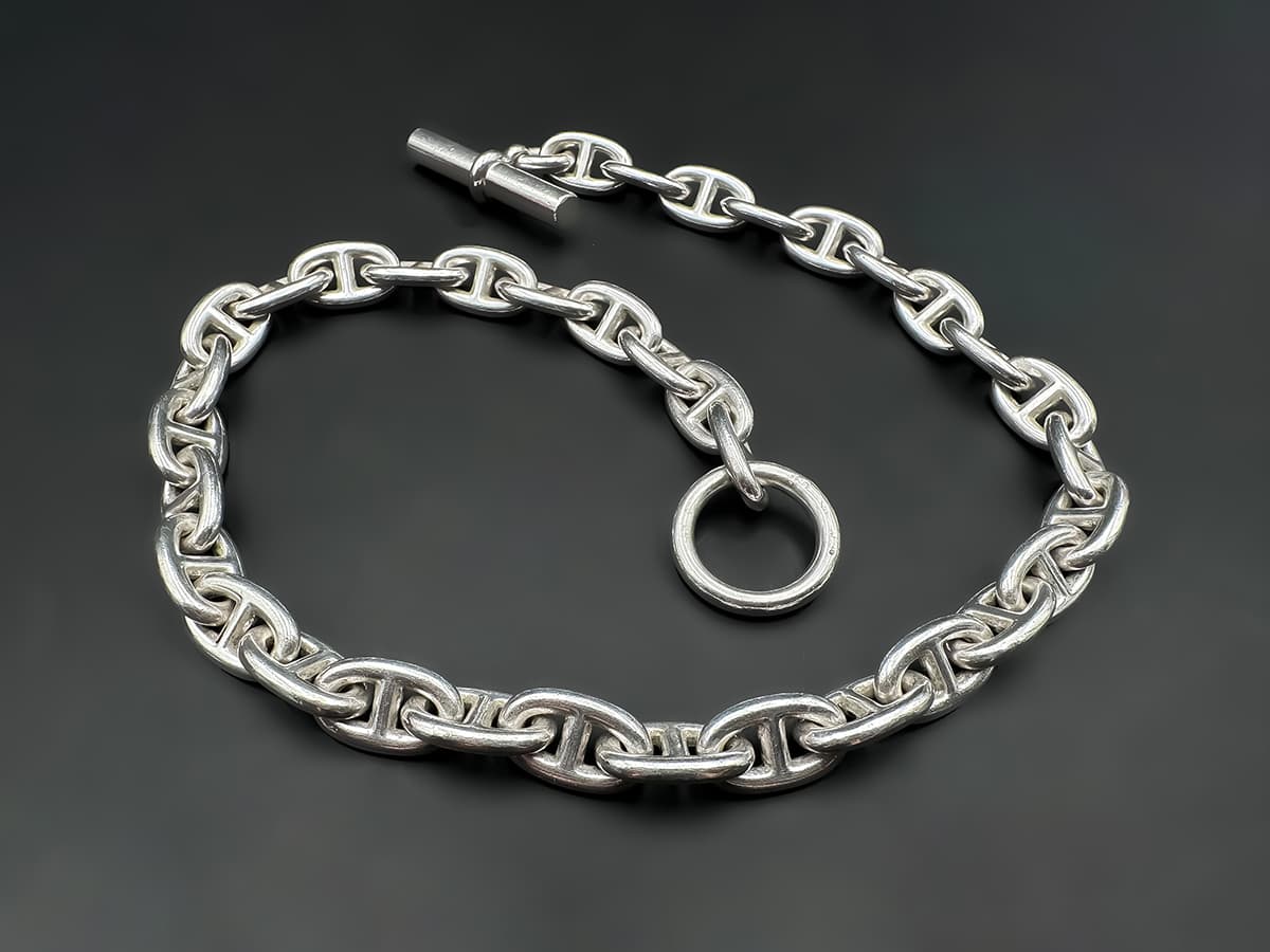 Hermes+Kette+925+Silber+im+originalen+Hermès-Samtbeutel+und+Etui - image 3