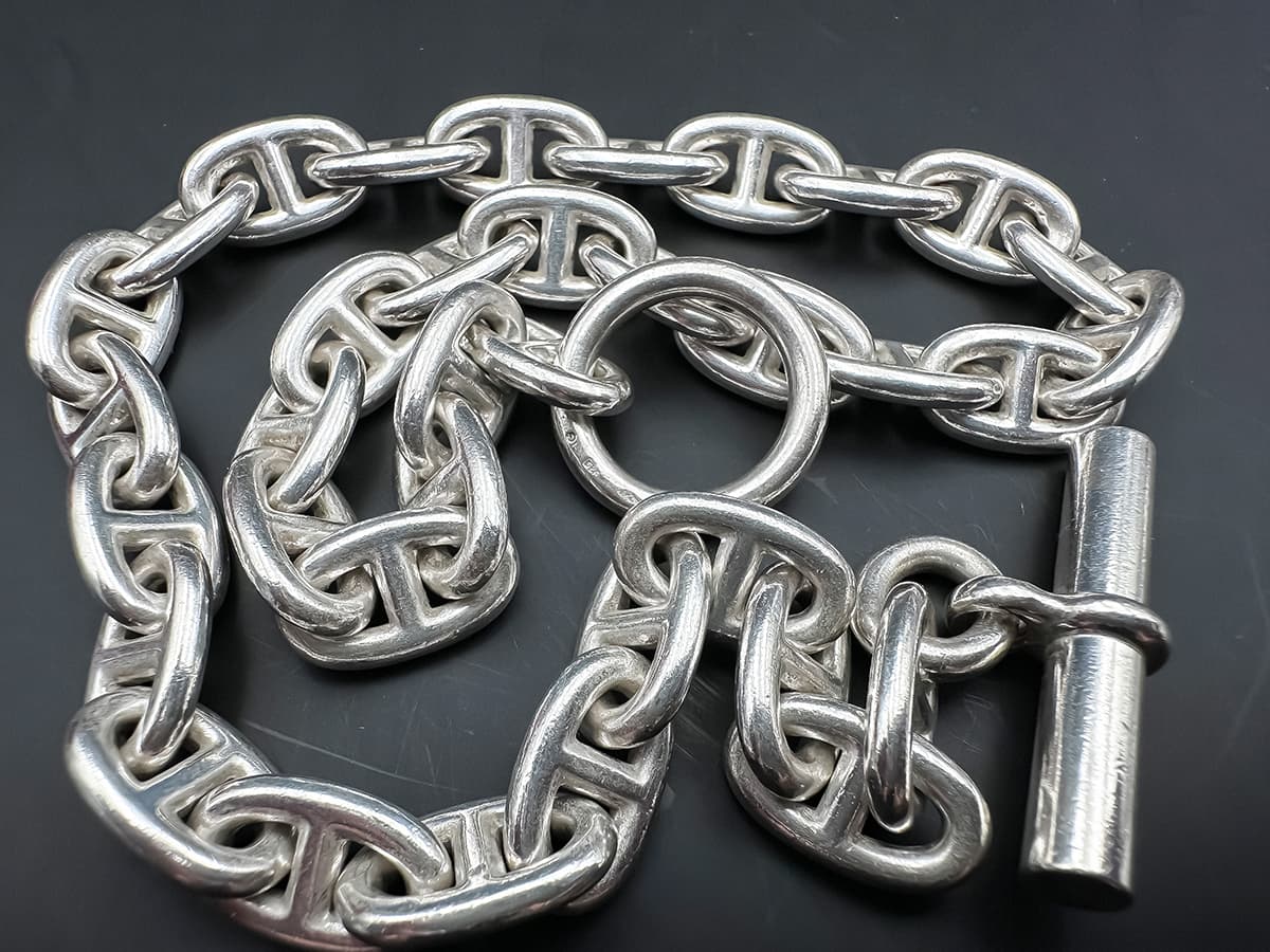 Hermes+Kette+925+Silber+im+originalen+Hermès-Samtbeutel+und+Etui - image 5