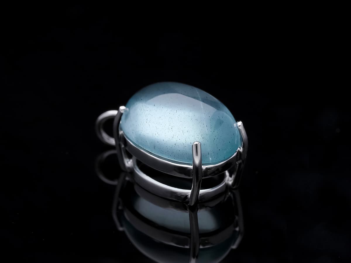 Anhänger+9,00+ct.+Aquamarin+585+Weißgold+14+Karat+Neu+AIG+Zertifikat - image 3