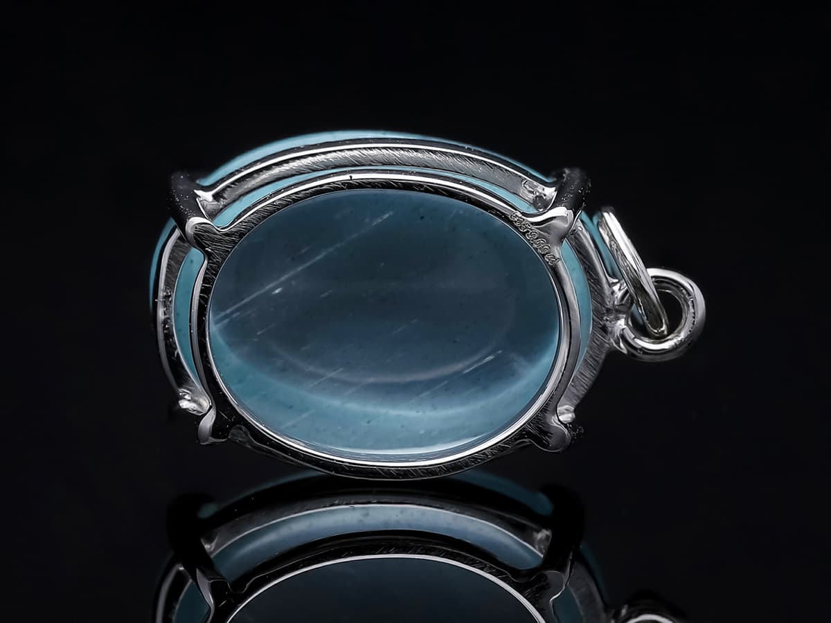 Anhänger+9,00+ct.+Aquamarin+585+Weißgold+14+Karat+Neu+AIG+Zertifikat - image 5