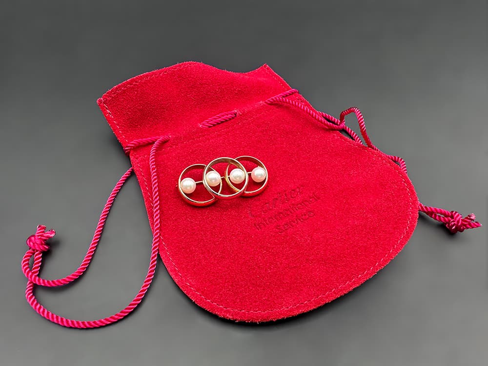 Cartier+Brosche+750+Tricolor+18+Karat+mit+Cartier+Samtbeutel - image 2