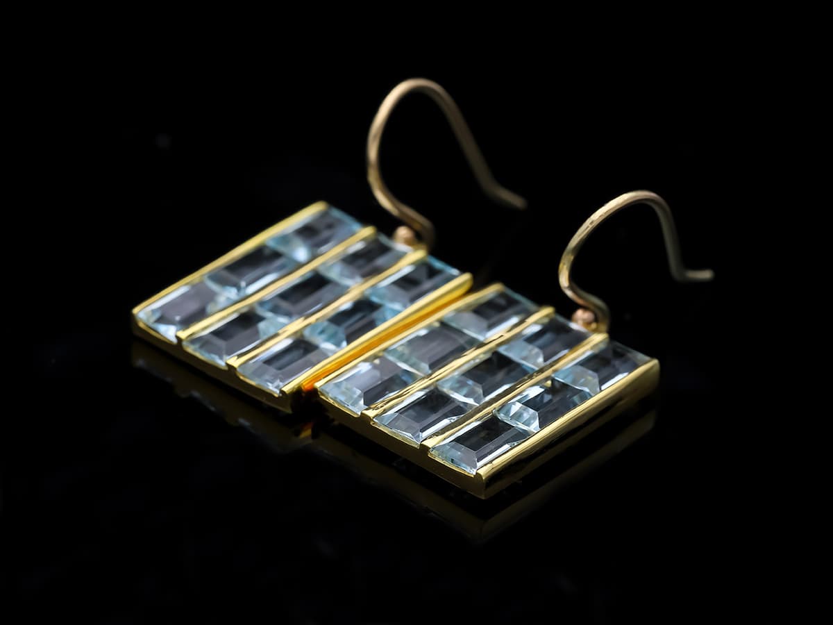 Ohrringe+9,00+ct.+Aquamarin+585+Gelbgold+14+Karat+Neu+GIL+Zertifikat - image 2