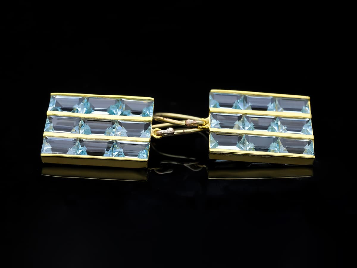 Ohrringe+9,00+ct.+Aquamarin+585+Gelbgold+14+Karat+Neu+GIL+Zertifikat - image 3