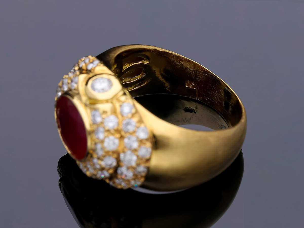 Ring+3,30+ct.+Rubin,+Diamanten+750+Gelbgold+18+Karat - image 4