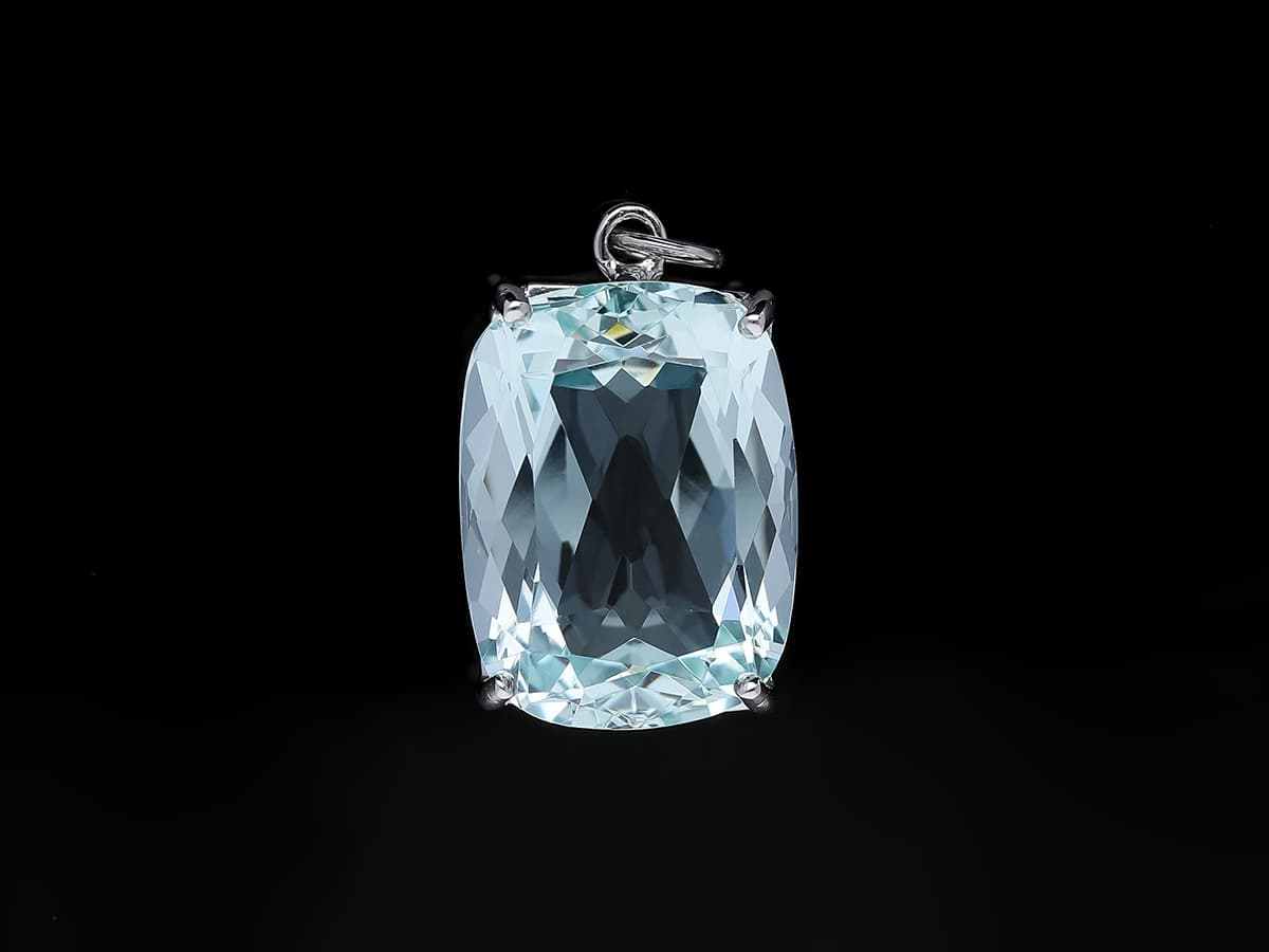 Anhänger+7,60+ct.+Aquamarin+585+Weißgold+14+Karat+Neu+AIG+Zertifikat - image 2