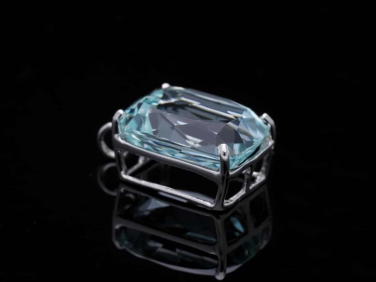 Anhänger+7,60+ct.+Aquamarin+585+Weißgold+14+Karat+Neu+AIG+Zertifikat - image 3