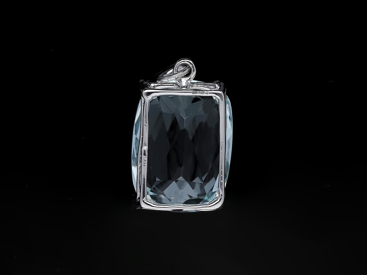 Anhänger+7,60+ct.+Aquamarin+585+Weißgold+14+Karat+Neu+AIG+Zertifikat - image 4