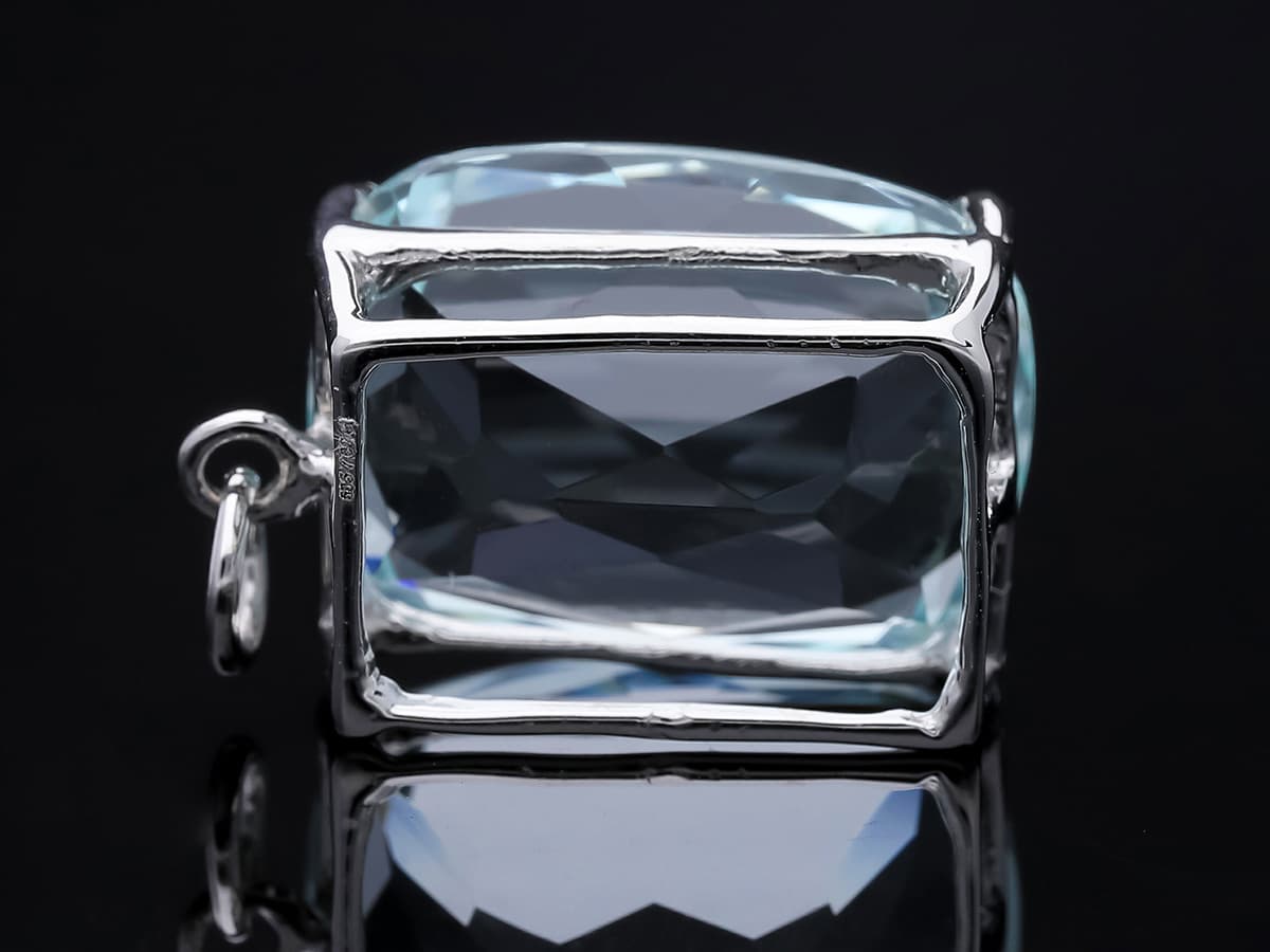 Anhänger+7,60+ct.+Aquamarin+585+Weißgold+14+Karat+Neu+AIG+Zertifikat - image 5