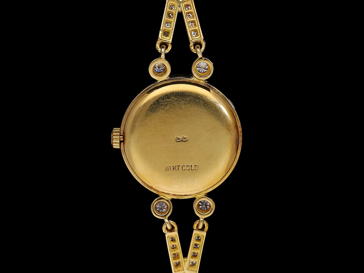 Alexis+Barthelay+Armbanduhr+2,00+ct.+Diamanten+750+Gelbgold+18+Karat+Original+Lederetui - image 3