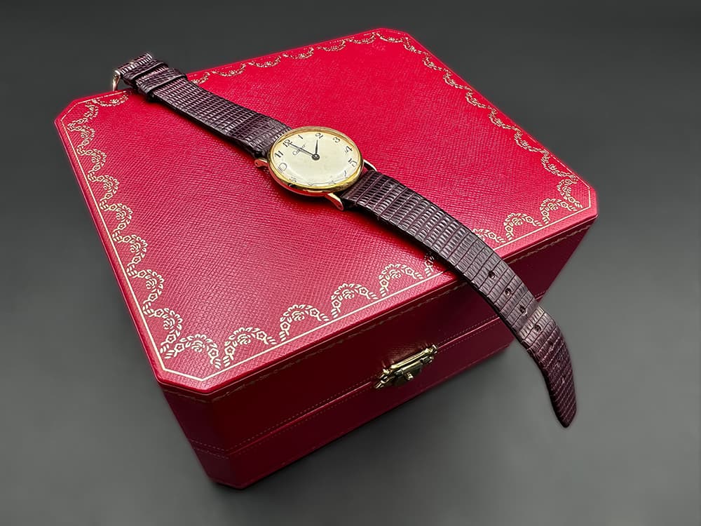 Cartier+Armbanduhr+750+Gelbgold+18+Karat+mit+Original+Cartier+Uhrenbox