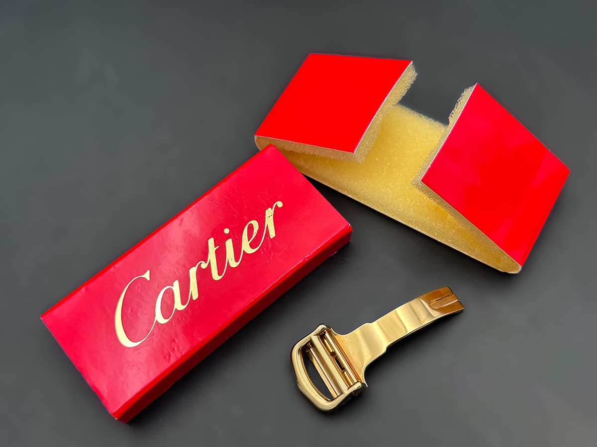 Cartier+Faltschließe,+vergoldet,+inkl.+Etui,+ungenutzt - image 2