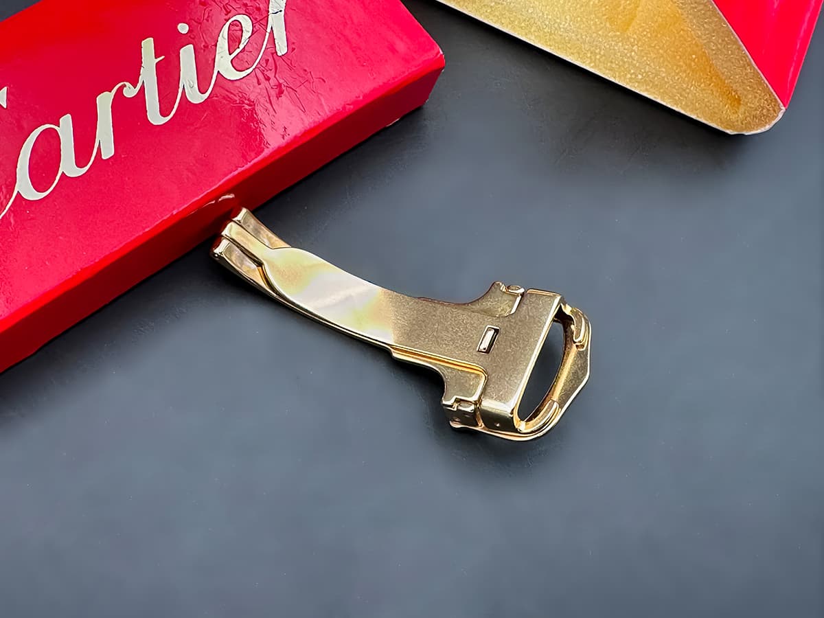 Cartier+Faltschließe,+vergoldet,+inkl.+Etui,+ungenutzt - image 4