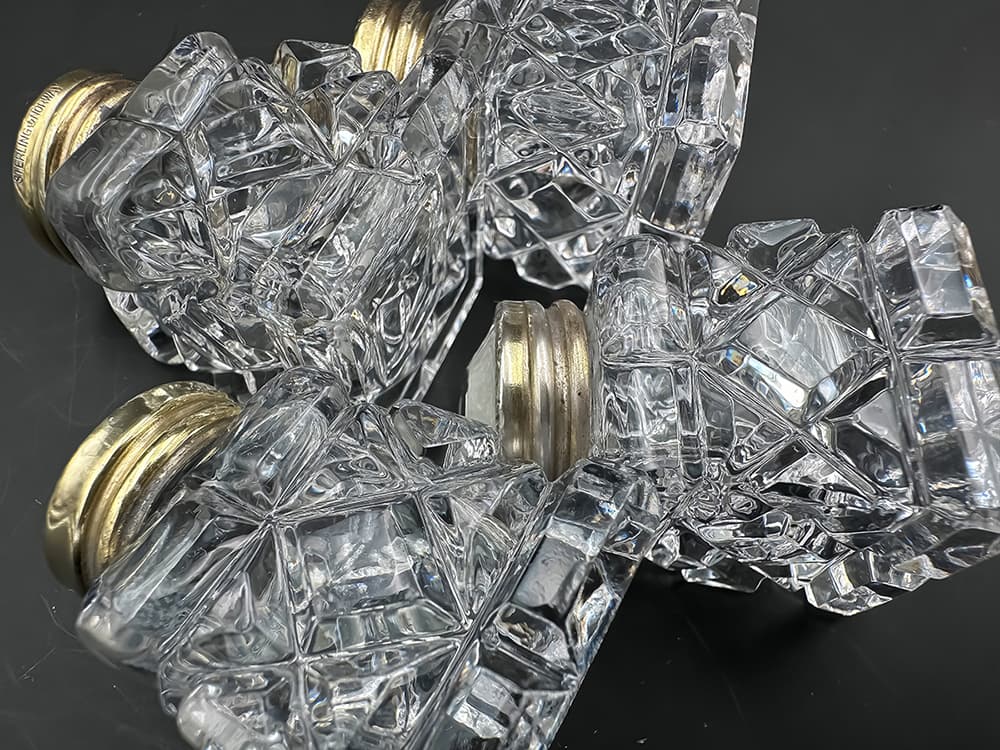 Cartier+Set:+4+Glaskristall+Salz-Pfefferdosen,+Sterling+Norway,+Original+Box - image 5