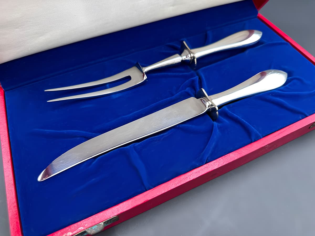Antikes+Silber+Tranchierset+169+Gramm,+signiert+'Sterling+Cartier'+&+'Sheffield',+Cartier+Box - image 2